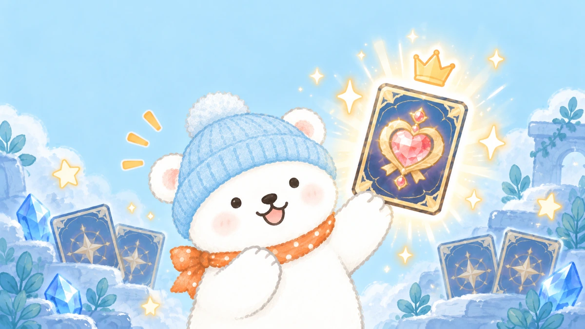 三つの候補から中央の一つを選ぶしろくまの抽象イラスト