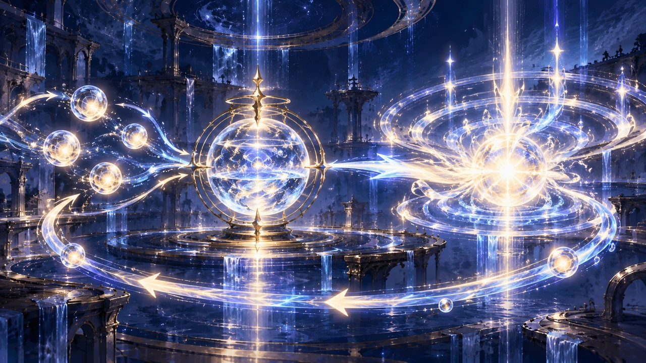 余剰激情を保存しULTと回復へ循環させるRitual資源管理の抽象図