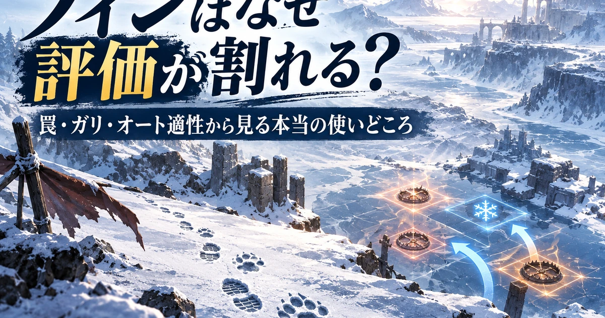 雪原の罠と狼の足跡を抽象化したフィン考察記事のイメージ